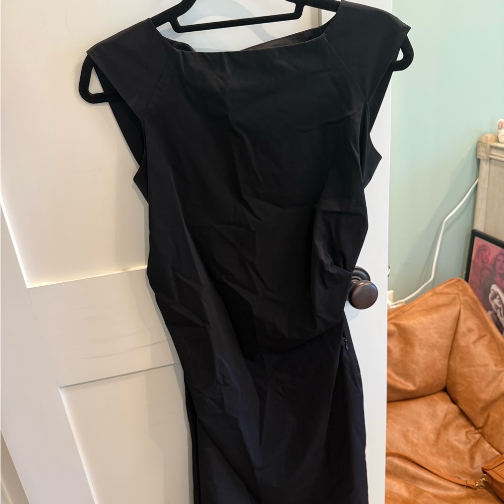 Black cocktail midi dress